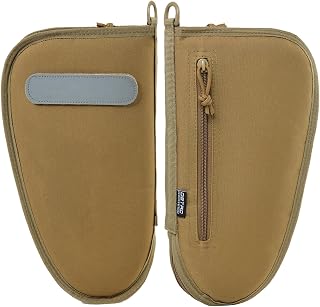 DBTAC Handgun Case Single Padded Pistol Bag W/Lockable Zipper, Removable & Reflective Patch for Shooting Range Outdoor Hunting, Available Length in 8.5" 10.5" 12.5" 14.5"