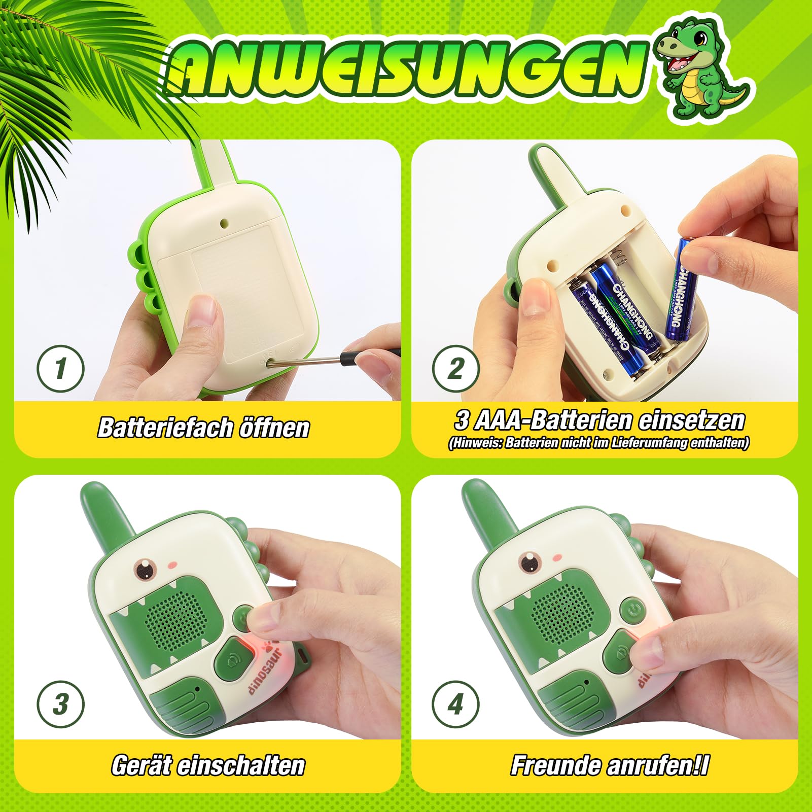 Walkie Talkie per Bambini, Giochi Bambini 3 4 5 6 7 8 Anni Walkie Talkies Giocattoli Dinosauro Regalo Bambino 3-8 Anni Giochi Esterno Bambini Giocattoli Bambino 4-9 Anni Regalo Compleanno Bambini