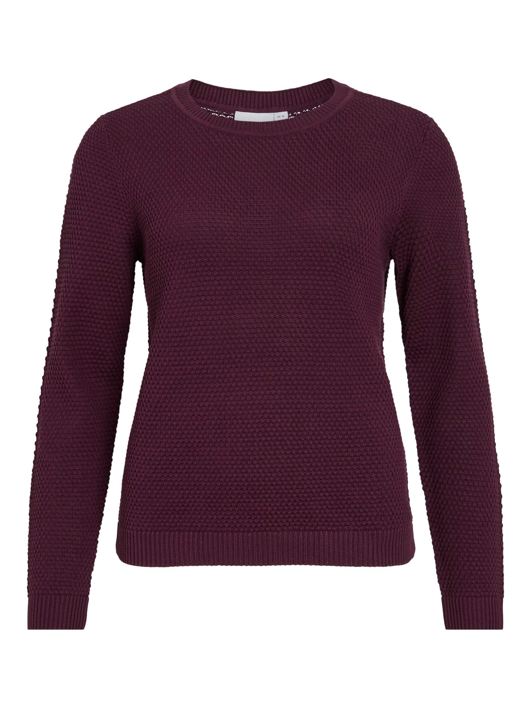 Vila Women's Vidalo O-Neck L/S Knit Top Noos, FIG, XL