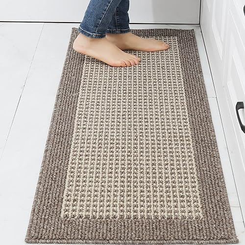 COSY HOMEER Las alfombras de cocina lavables de 48 x 18 pulgadas están hechas de polipropileno cuadrado que es antideslizante y resistente a las