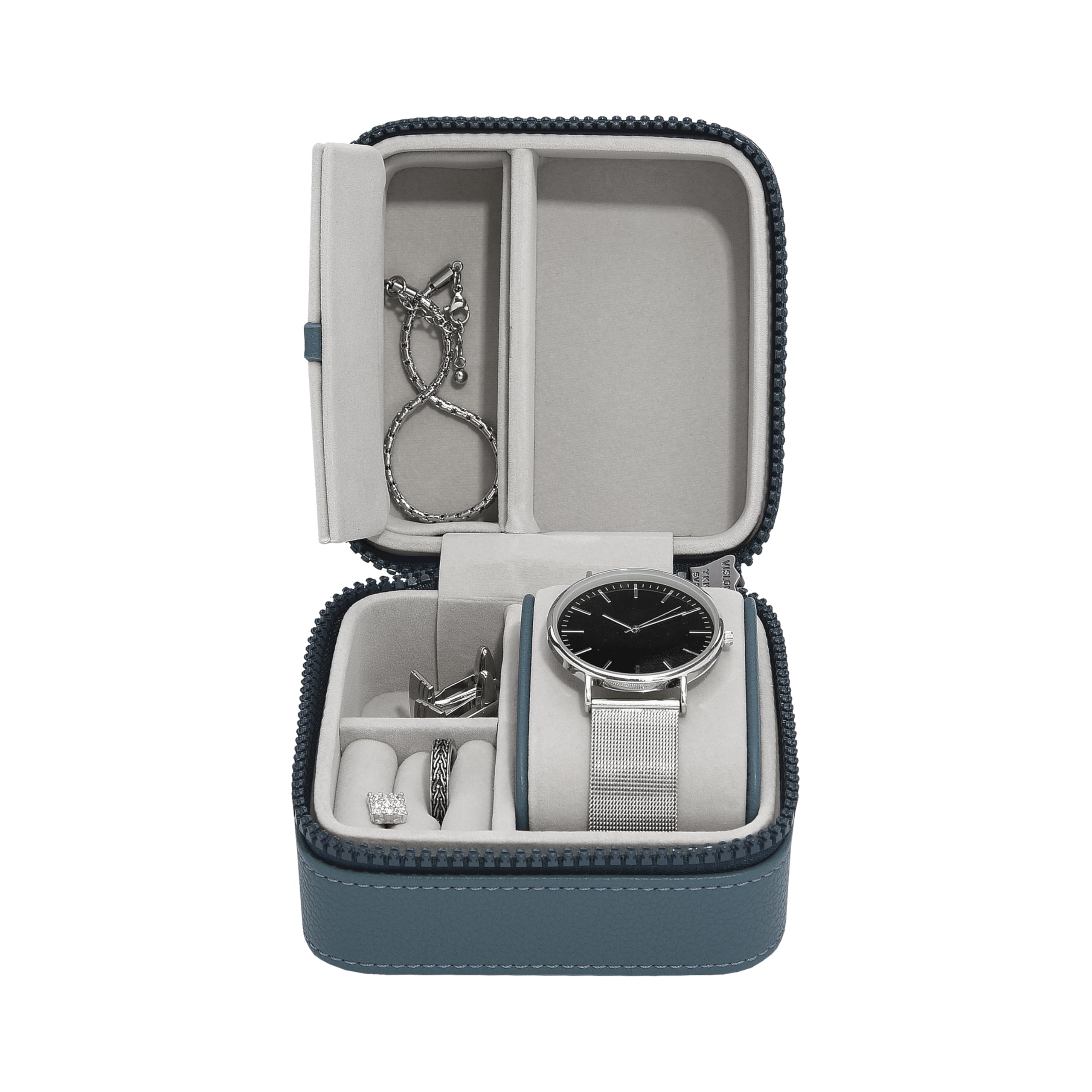 Stackers Blue Canvas Watch & Jewellery Box