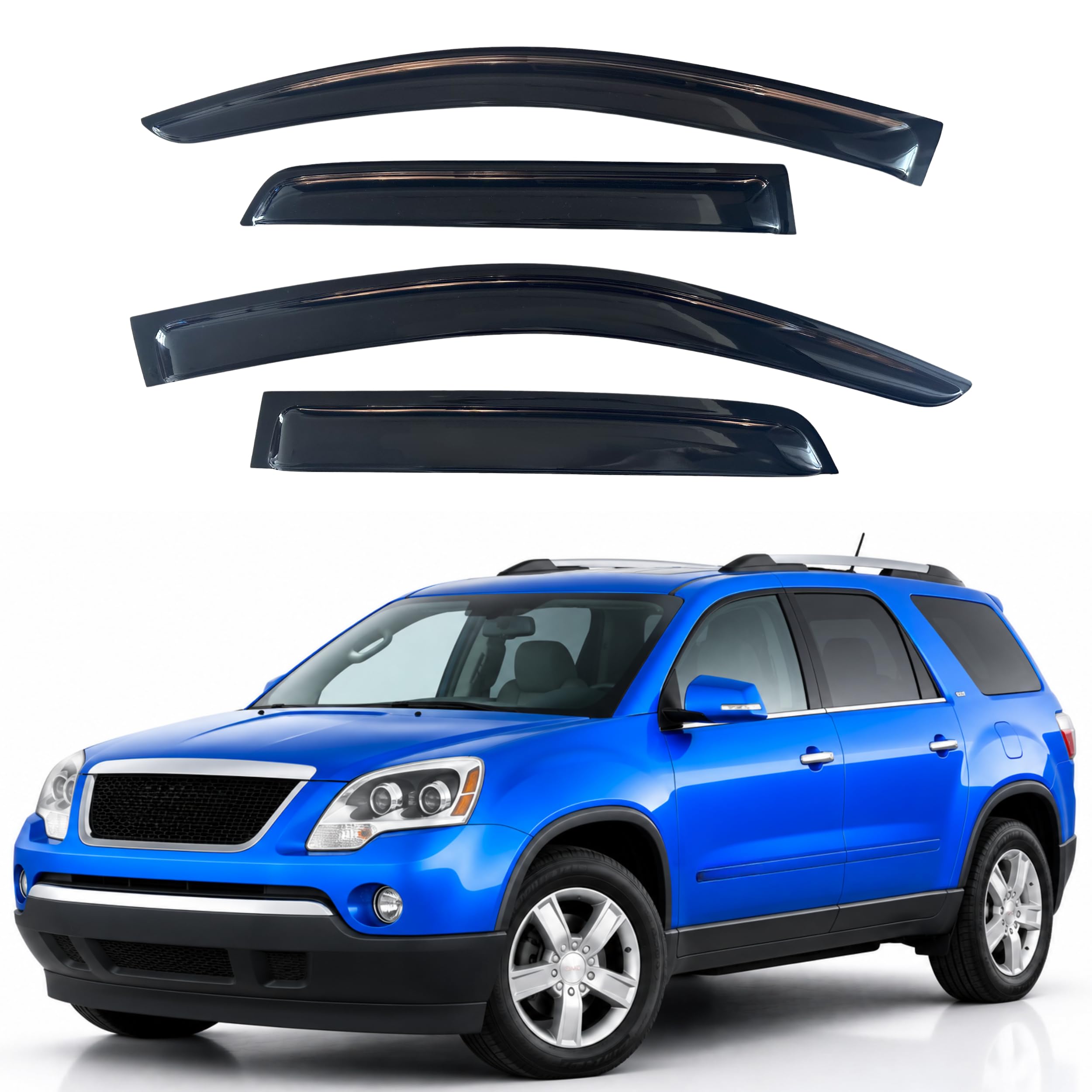 IG Window Visors Fit for 2007-2016 GMC Acadia, Out-Channel Rain Guards Vent Wind Deflectors 4PC, Car Accessories for 2017-2020 GMC Acadia Limited, 2007-2010 Saturn Outlook