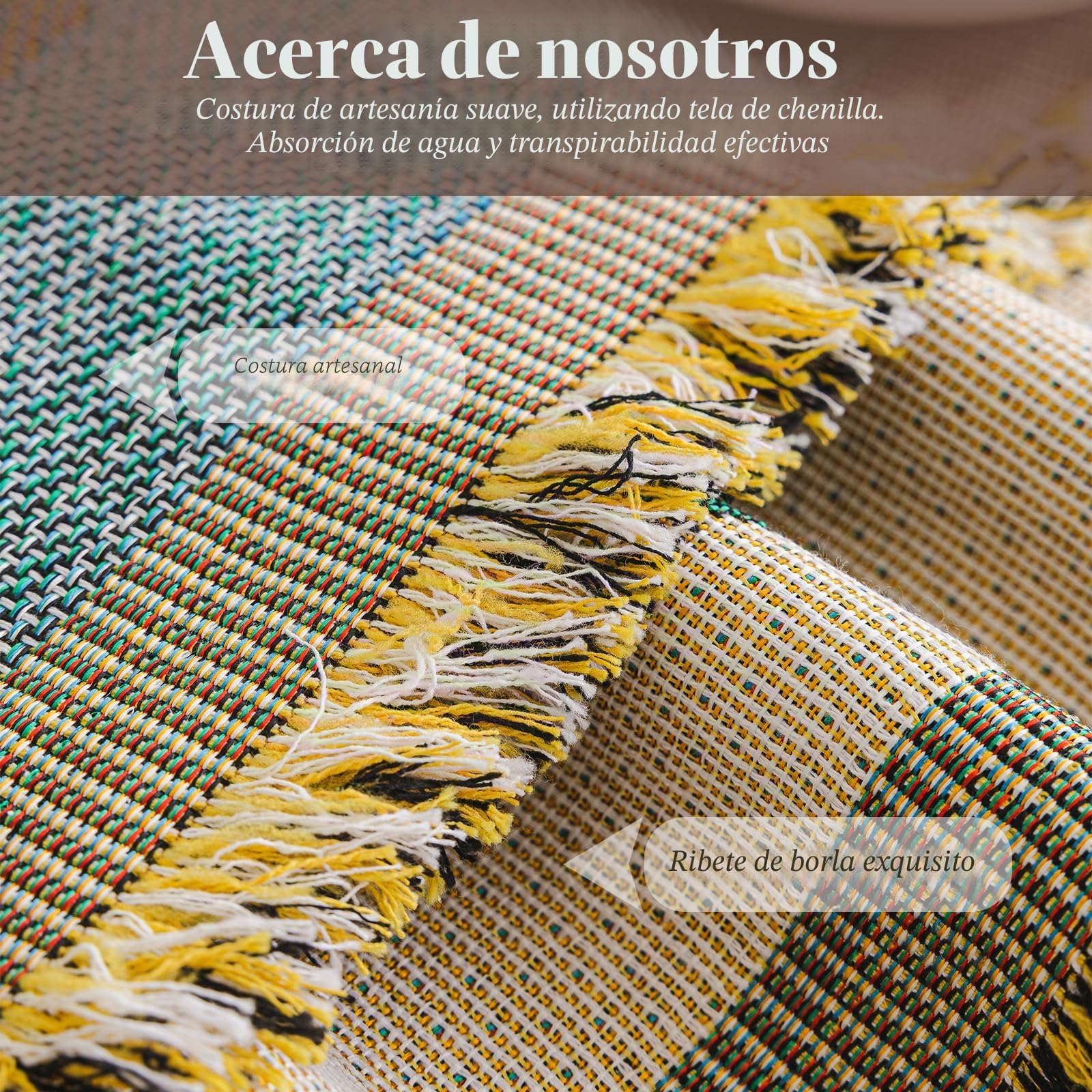 Manta grande para sofá de 3 plazas, tejida con borlas, transpirable, versátil, para sofás, manta grande para sofá, cama y sillón, 180 x 260 cm, color verano colorido