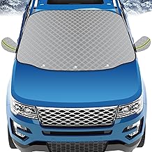 Car Windscreen Cover Winter - Magnetic Windscreen Cover Large - Foldable, Extra Thick and Waterproof - for Frost, Ice, Snow, Sun - 153 x 127 cm