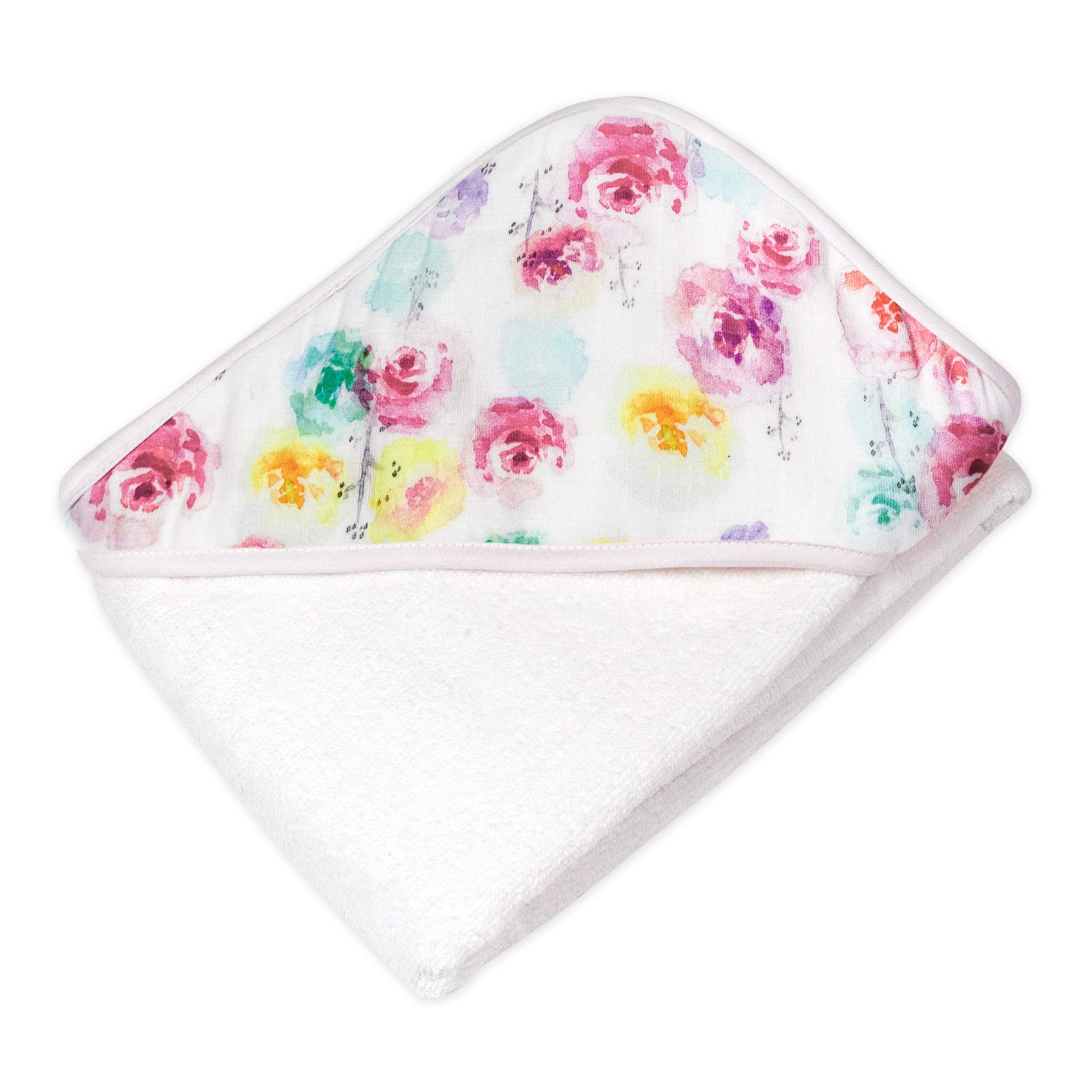 Honest Baby - Juego de 2 toallas de baño con capucha de algodón orgánico, diseño de rosas, talla única