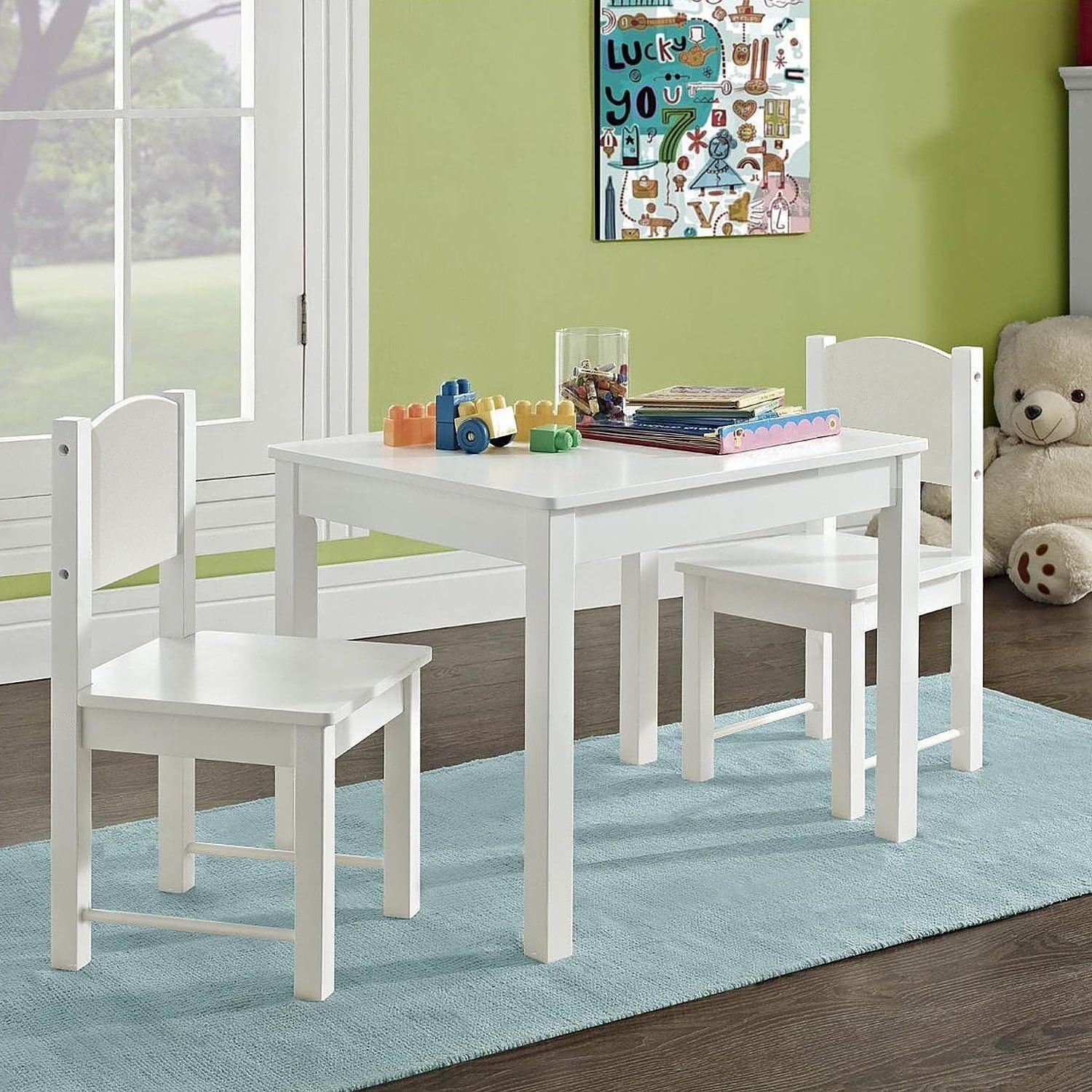 HYGRAD BUILT TO SURVIVE Kids Wooden Table and Chair Set - Stable and Sturdy Toddler Activity Table for Craft, Art - Perfect Children Gift for Livingroom, Daycare, Classroom, Playroom (Grey)