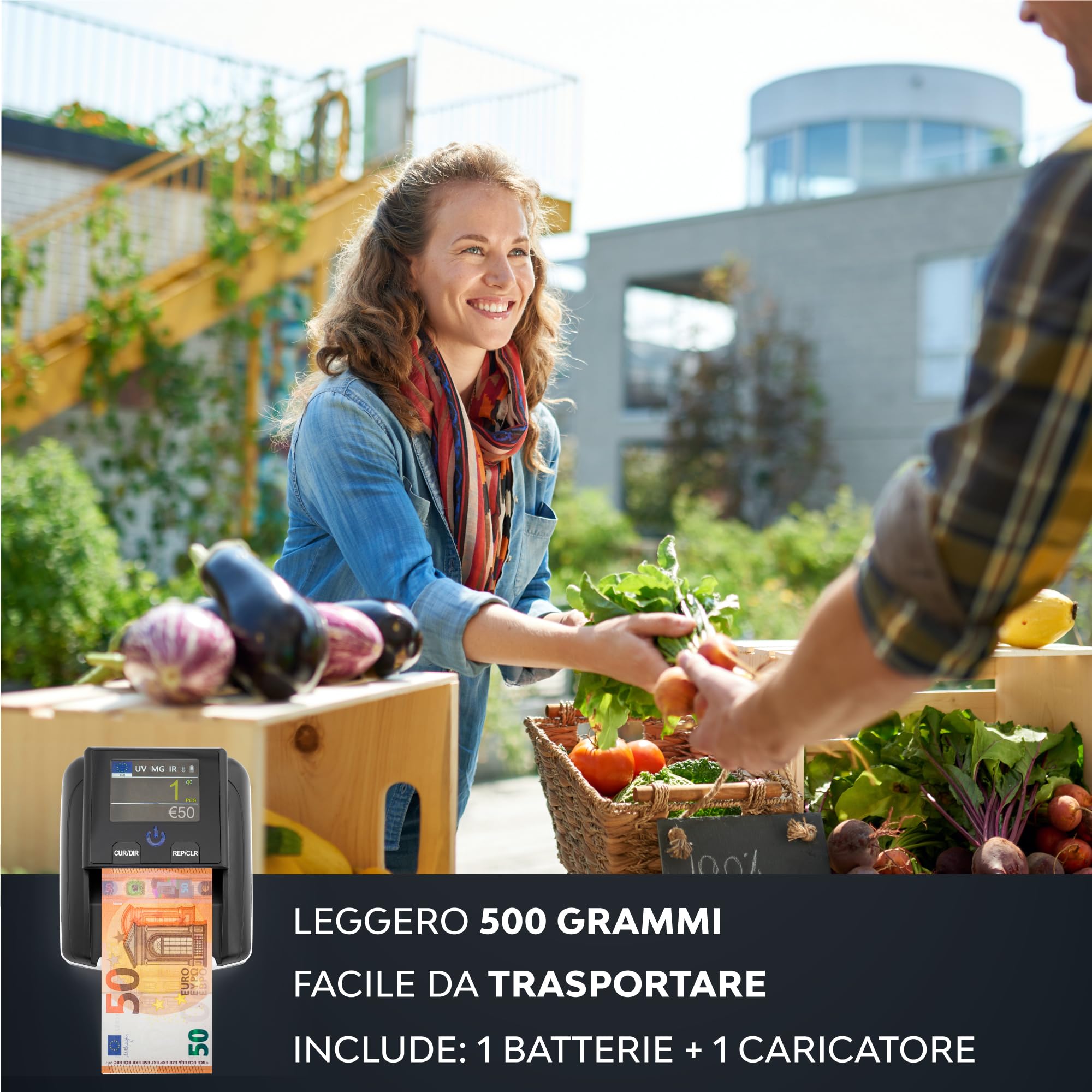 Rilevatore di banconote Zenacasa UV/MG/IR per euro, dollari e sterline