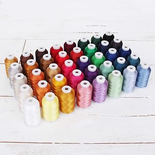 Threadart 40 X~Large Spools Polyester Embroidery Machine Thread Set Vibrant Colo - Compare price