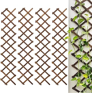 10 Garden Wall Trellis Ideas for Vertical Flowers and Vines 83 Wooden Lattice Wall 4Pack-Expandable Plant Garden Trellis for Climbing P...