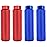 Zelerdo 2 Pairs Aluminum Alloy Bike Pegs for Mountain Bike Cycling Rear Stunt Pegs Fit 3/8 inch Axles (Pure Blue and Red, 100x28 mm)