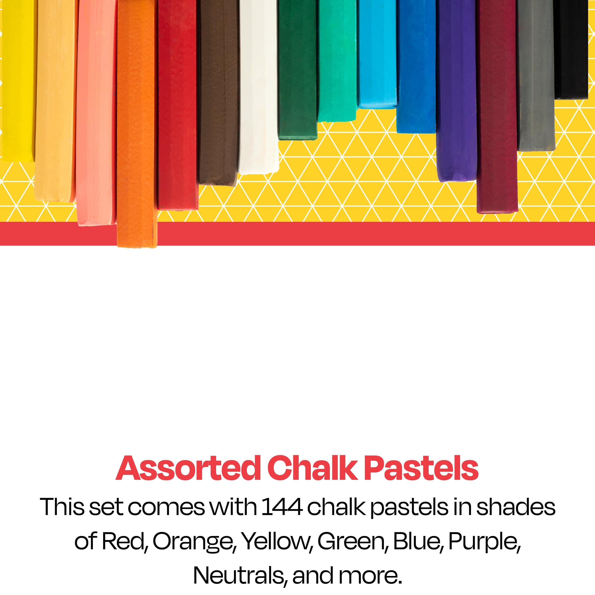 School Smart Square Chalk Pastels, Assorted Colors, Set of 144 - Image 8