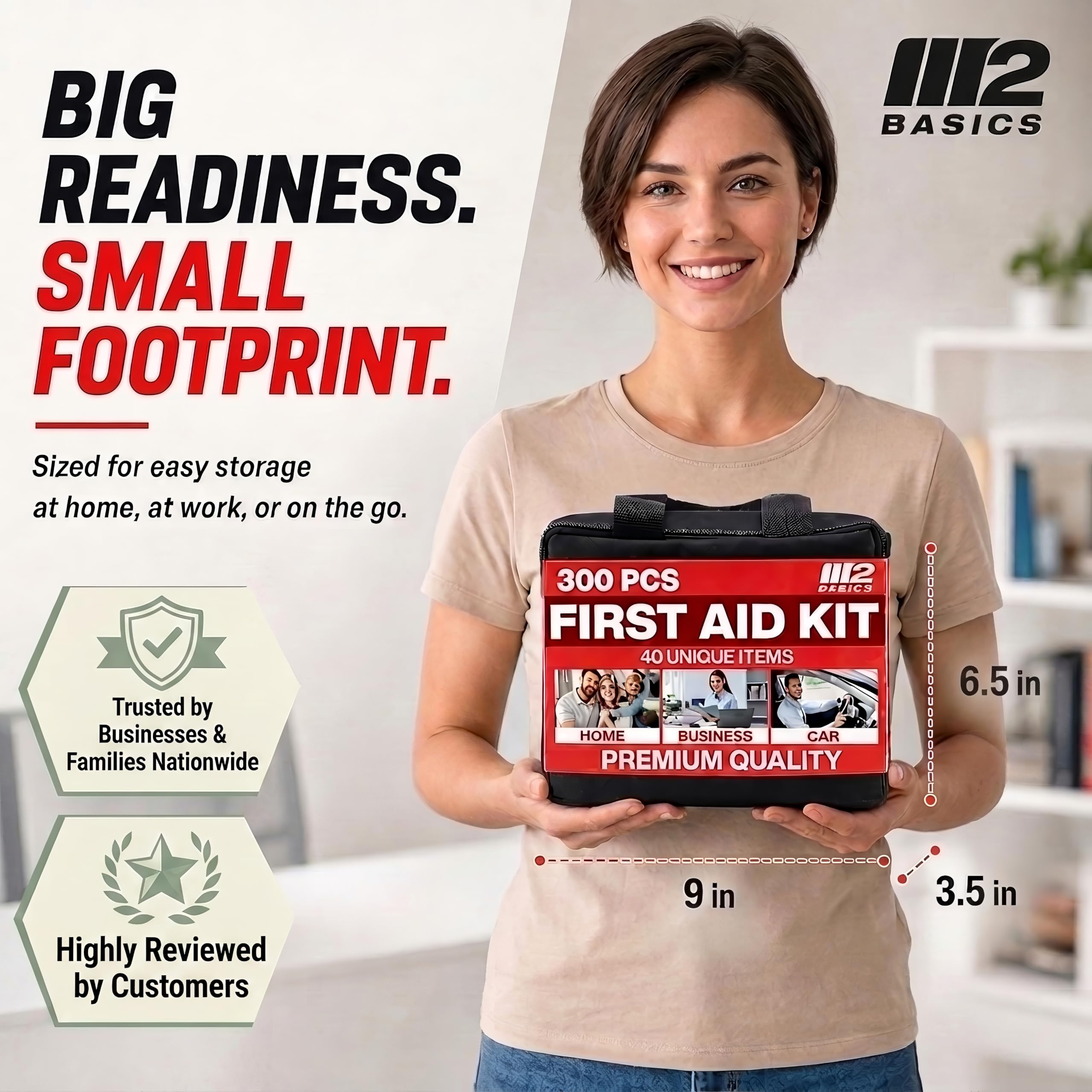 M2 BASICS 300 Piece First Aid Kit (40 Unique Items) for Home & Business — Amazon image 5