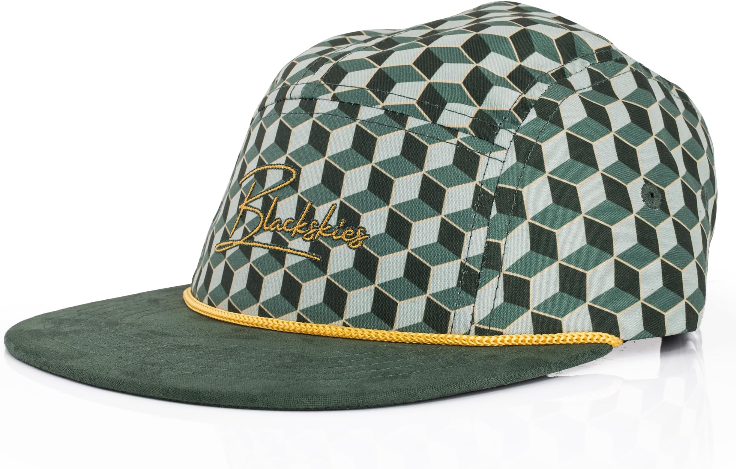Obsidian 5-Panel Cap | Black Wine Red Wool Visor Unisex Premium Baseball Cap