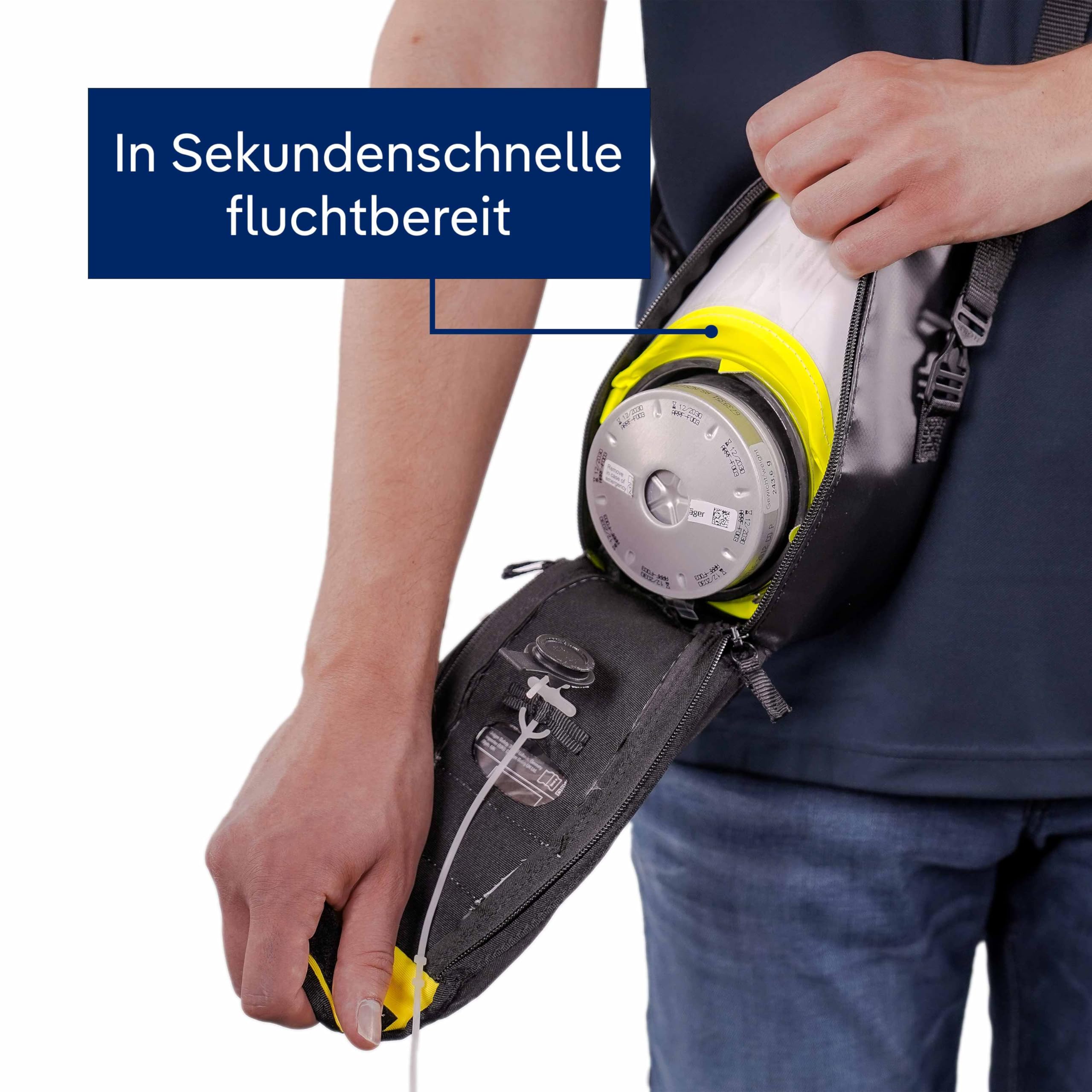 Dräger PARAT 5520 Brand-Fluchthaube mit Soft Pack | Effektive Rettungshaube zum Schutz vor Brandgasen wie Kohlenmonoxid (CO), 1 stück (1 erPack)