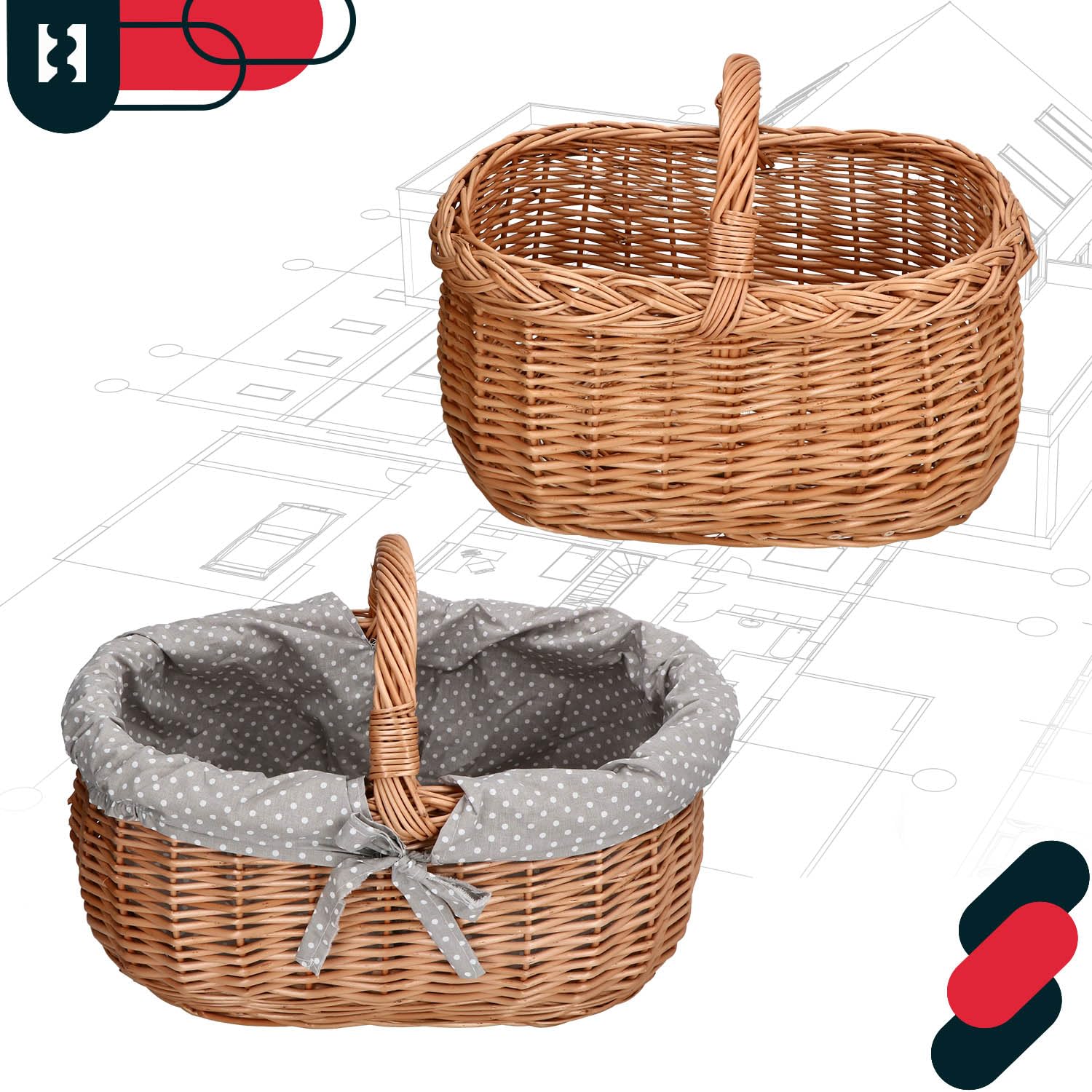 Kotarbau® Panier à anses en osier naturel pour les achats