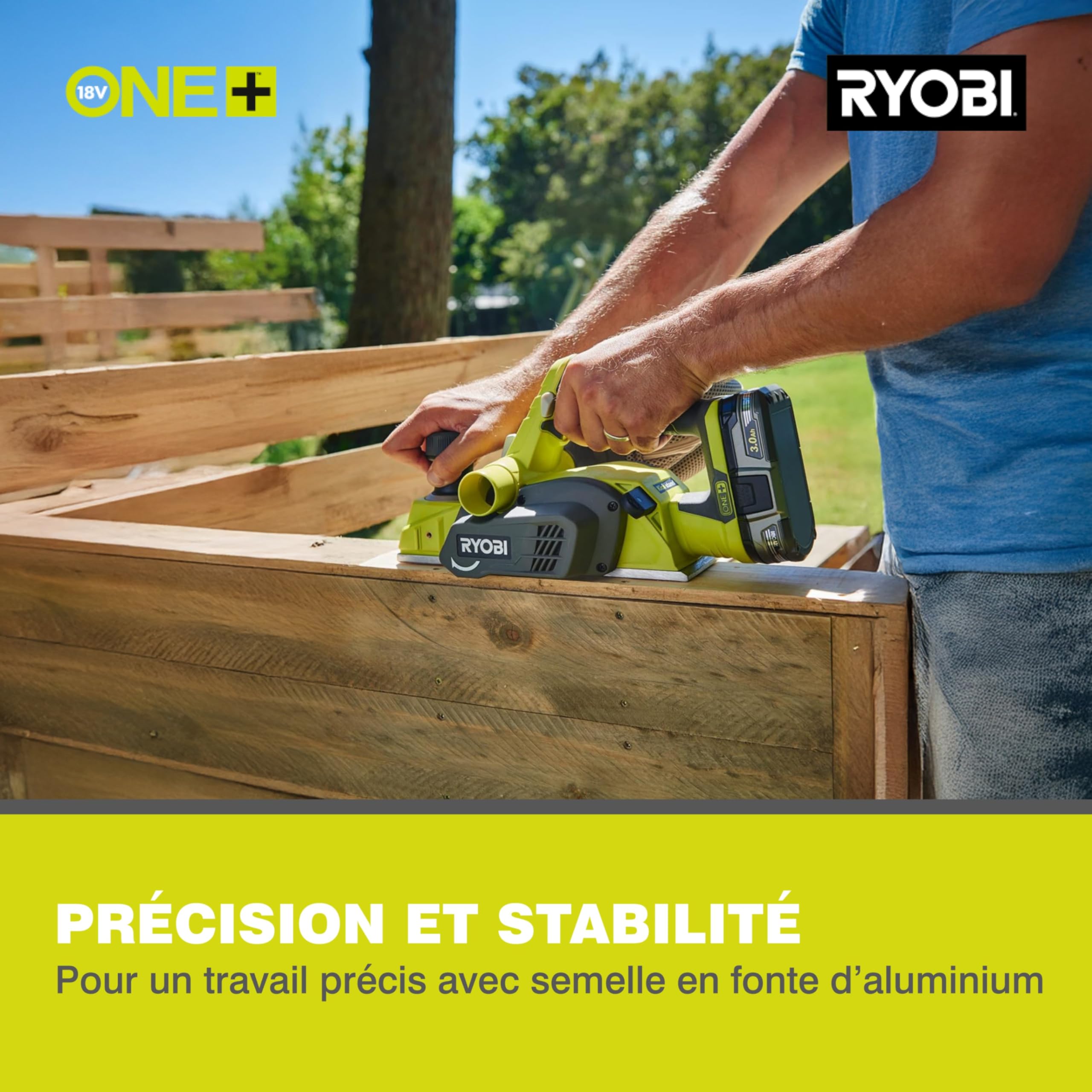 Rabot RYOBI 18V 82mm One+ sans batterie ni chargeur R18PL-0