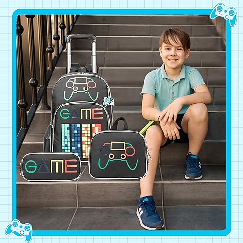 Miniatura 6 de Meetbelify Mochila con ruedas para niños Mochila con ruedas para niños Mochila con ruedas para estudiantes de primaria, Negro -, Mediana, Mochila,