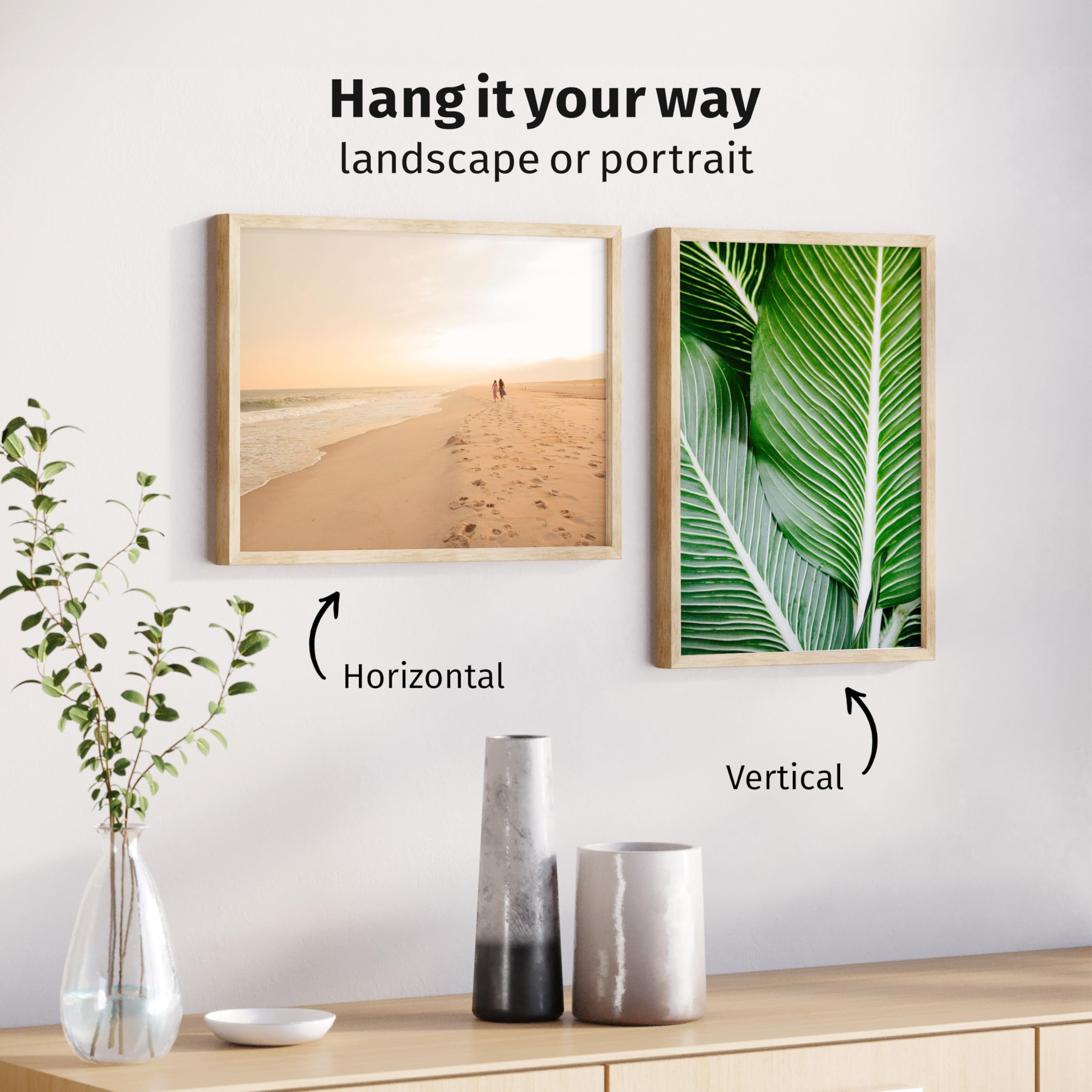 JUNOMI Premium Oak Picture Frame 30 x 40 cm - Real Oak Wood Frame with Shatterproof Acrylic Front, 30 x 40 cm / 1x - Image 4