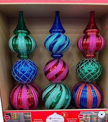 Member's Mark Luces LED de estaca gigantes, inastillables, 3 unidades, azulverdemorado