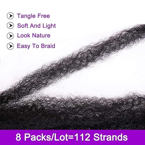 Miniatura 5 de ZRQ Cabello negro Marley Twist de 30 pulgadas, 8 paquetes de cabello sintético rizado Marley, cabello largo afro Twist para extensiones de rastas
