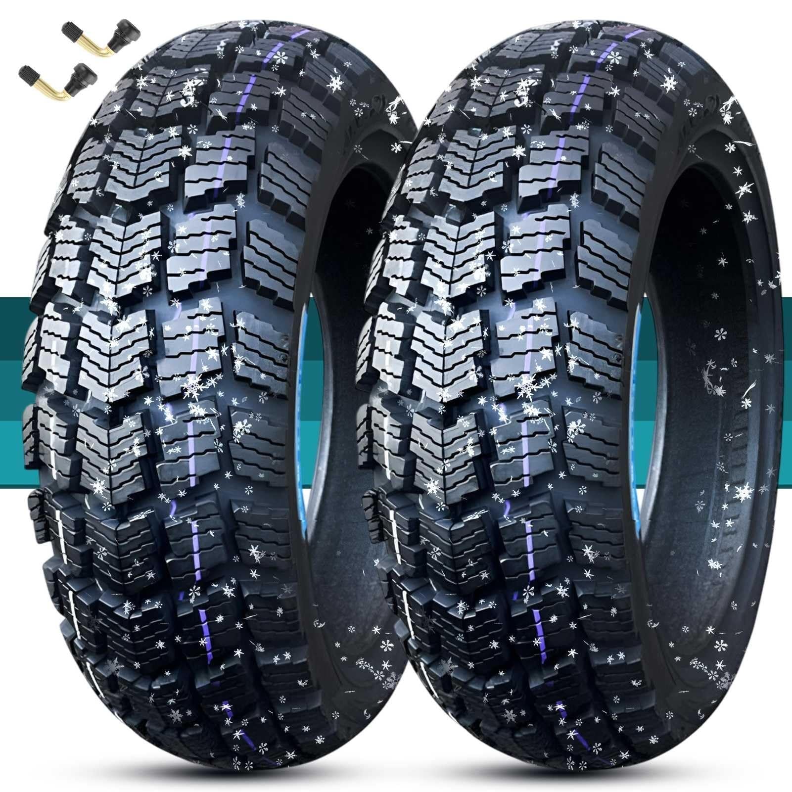 130/70-12 Opona Motocyklowa Zimowa Tubeless 8PR, 130/70/12 Opona Śniegowa Antypoślizgowa, 130 70 12 Trwała Opona TL 12 Cali do Skutera Przednie Tylne Koło 64J(2pcs)