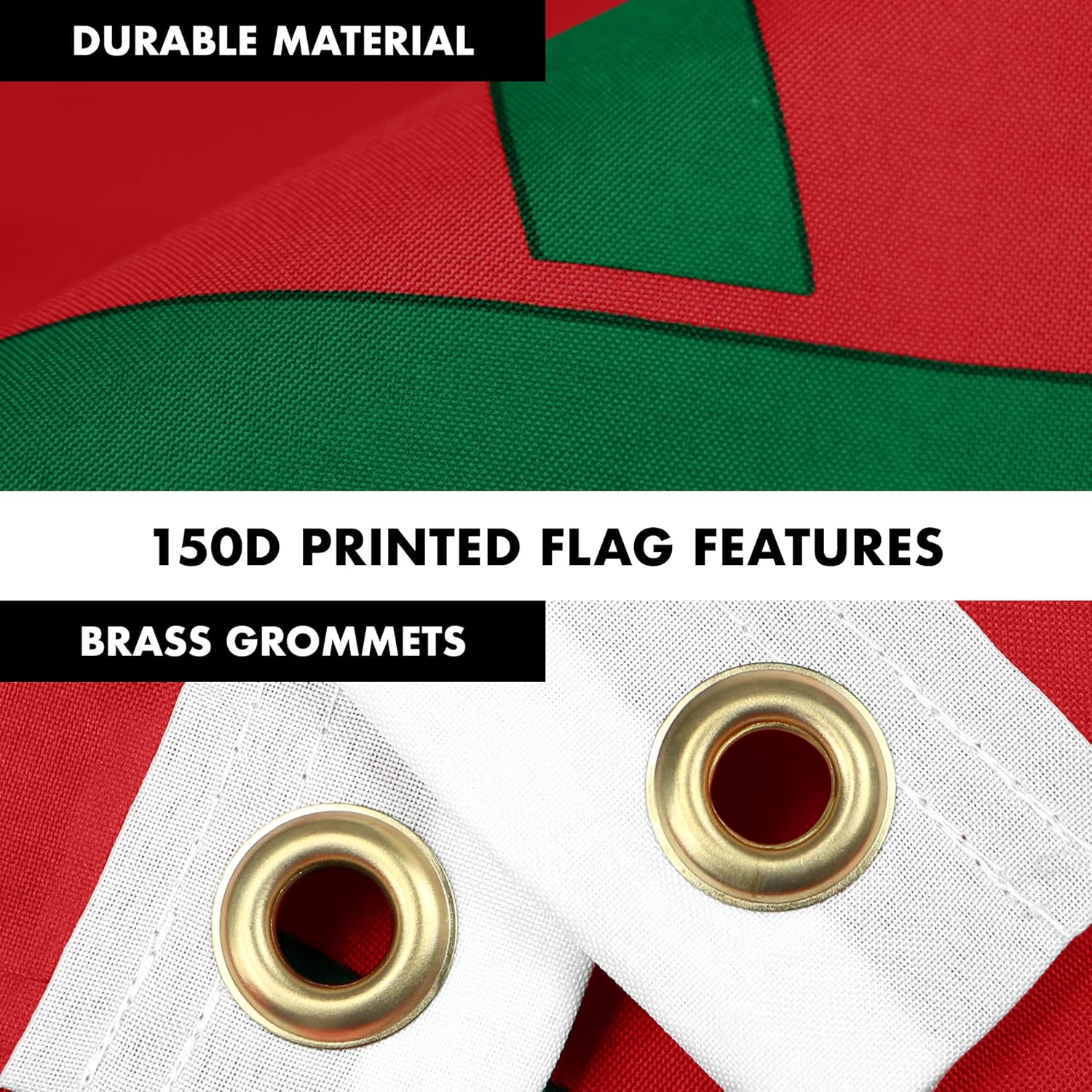G128-6 Feet Spinning Flagpole (Silver) Morocco 150D Flag Brass Grommets Printed 3x5 ft (Flag Included) Aluminum Flag Pole