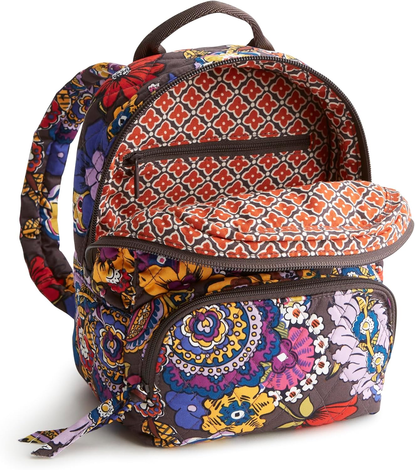 Vera Bradley Women's Premium Cotton Mini Banbury Backpack, Colorful Bouquet, One Size - Image 2