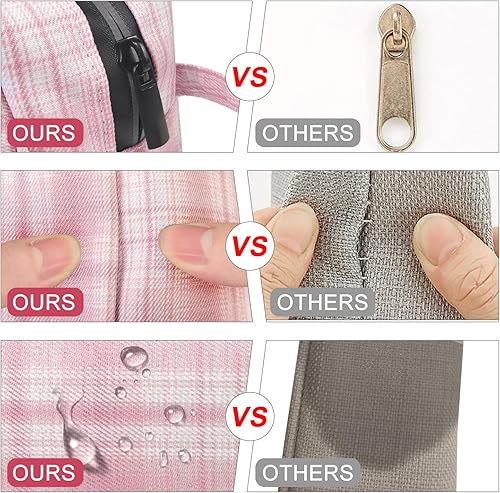 Miniatura 131 de Fmeida Estuche para lápices estético, bolsa de lápices de gran capacidad, estuche portátil para bolígrafos, oficina, papelería, bolsa de maquillaje