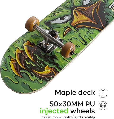 Miniatura 4 de Tony Hawk - Patineta de 31 pulgadas, Tony Hawk Signature Series 2, patineta de 9 capas de arce para crucero, tallado, trucos y descenso, Slime Hawk