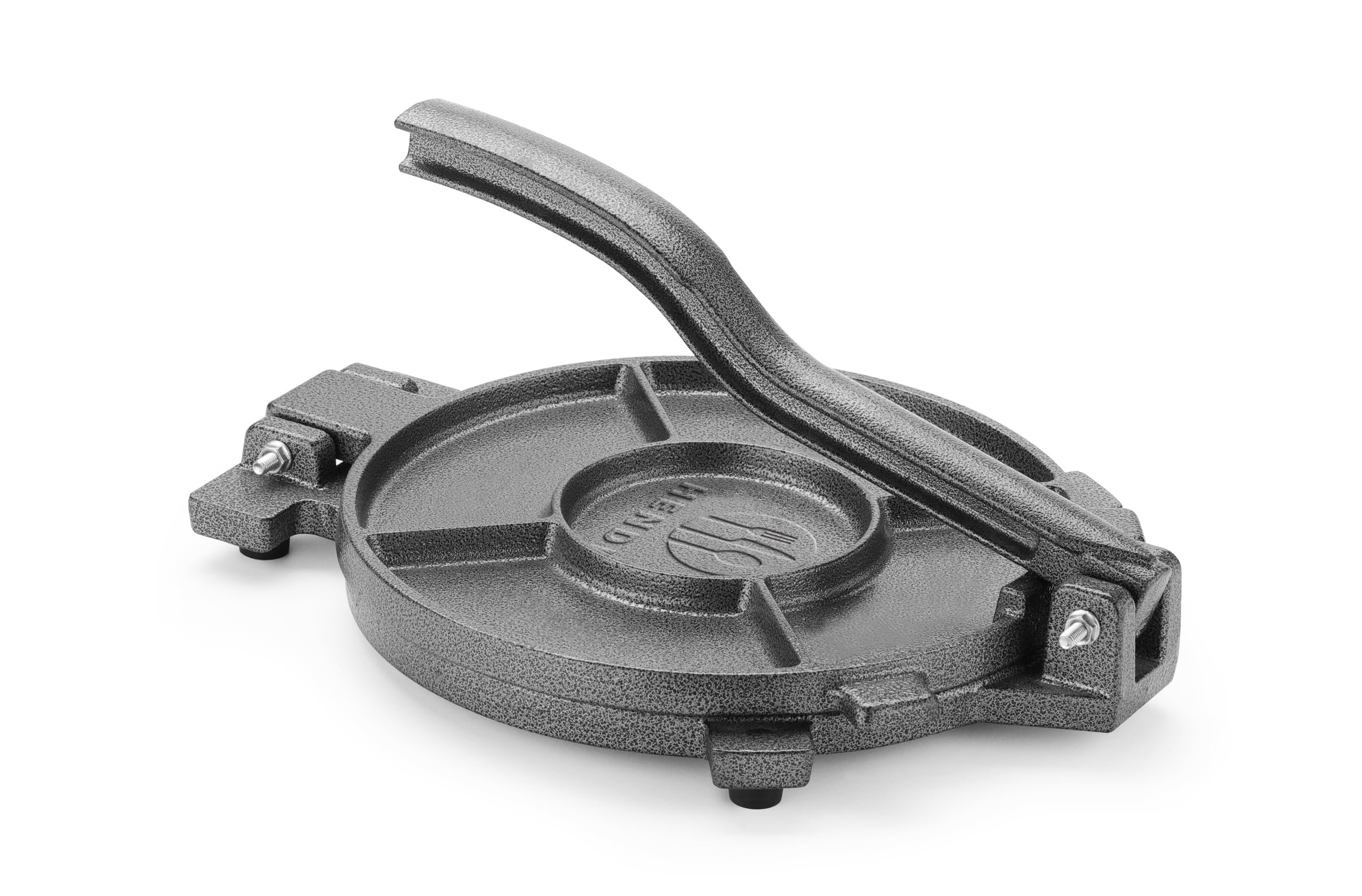 HENDI Pressa per tortillas, utensile manuale in ghisa per tortillas, tacos, arepas e empanadas, ø26cm, 7 kg, piedi antiscivolo, 350x265x(H)170mm