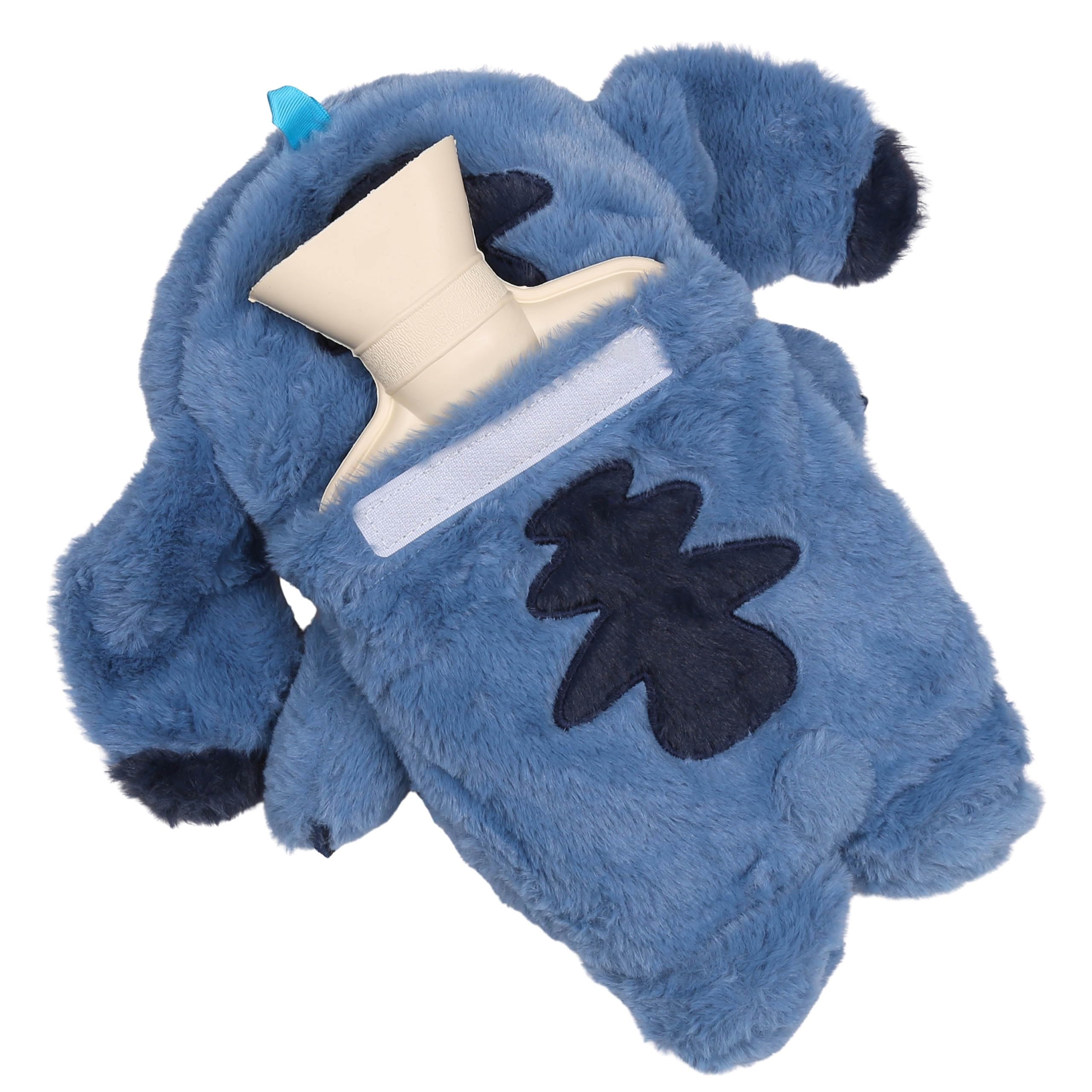 DISNEY Stitch Gummi Wärmflasche mit WEICHEM Bezug, GROSS Wärmflasche mit Wasserbeutel, Maskottchen 750 ml (Stitch)