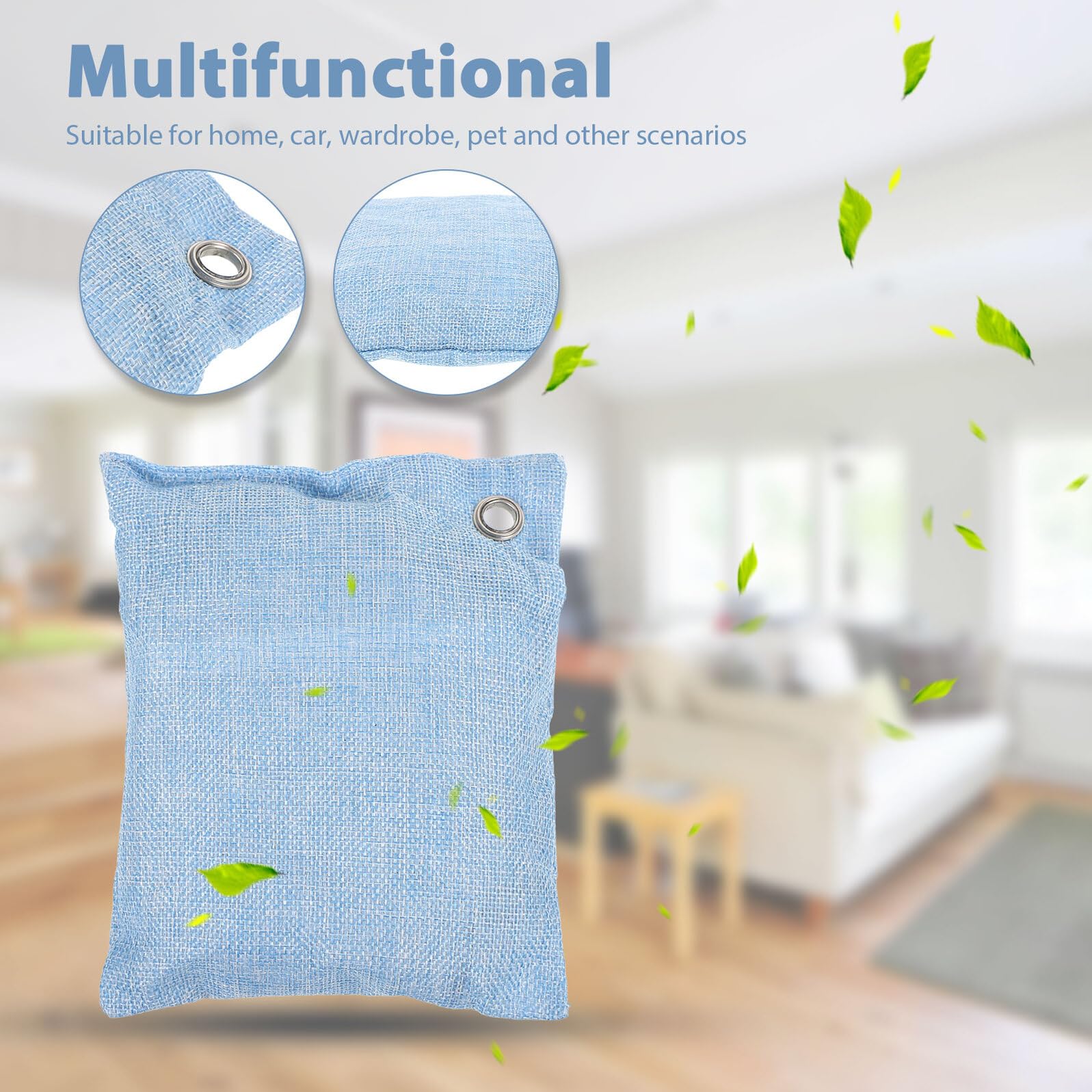 Healvian 4 Bolsas Purificadoras De Aire De CarbóN De Bambú Activado Absorbentes De Olores Y Humedad Para Hogar Coche Armarios Y Zapatos Reemplazables Y Eficaces