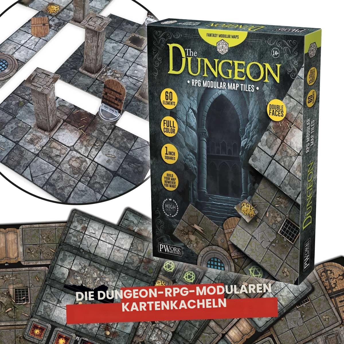 The Dungeon RPG Modular Map Tiles - Double face cardboard tiles