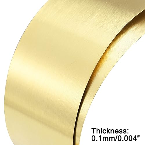 Miniatura 9 de uxcell Rollo de hoja de latón, placa de lámina de metal 39.370 in x 3.937 in x 0.004 in, 2 piezas