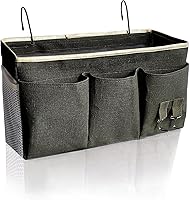 Vista 1 de Organizador de almacenamiento colgante para literas y camas de hospital, cama de dormitorio universitario, se puede colocar lentes, libros, Negro