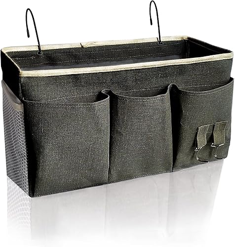 Organizador de almacenamiento colgante para literas y camas de hospital, cama de dormitorio universitario, se puede colocar lentes, libros,