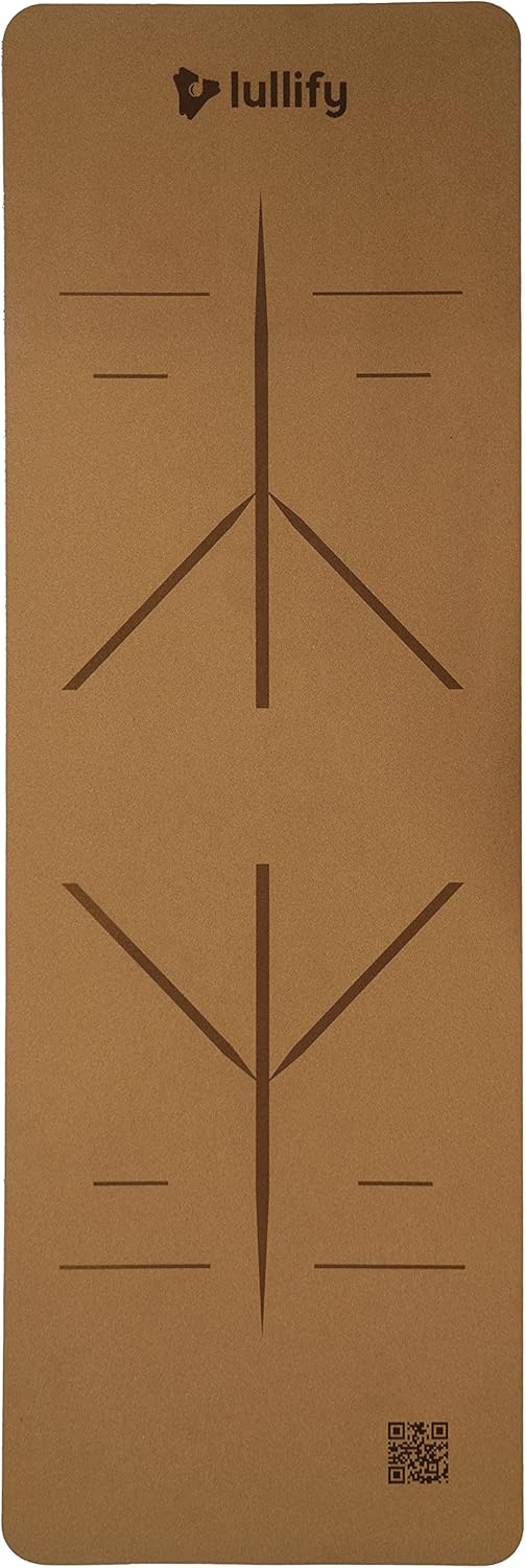 Lullify Premium Cork Yoga Mat | Non Slip and Built To Last Through Hot Yoga Or Exercise Class | Biodegradable and Built With Sustainable Materials | Carrying Strap Included