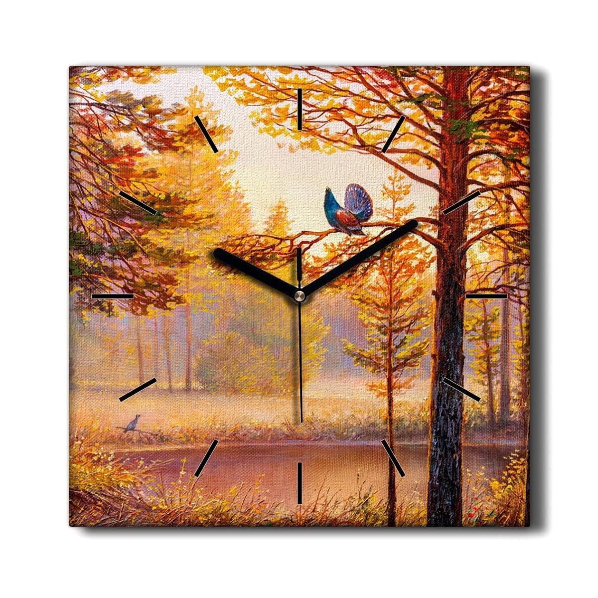 Horloge murale toile sans tic-tac silencieuse nature 30x30