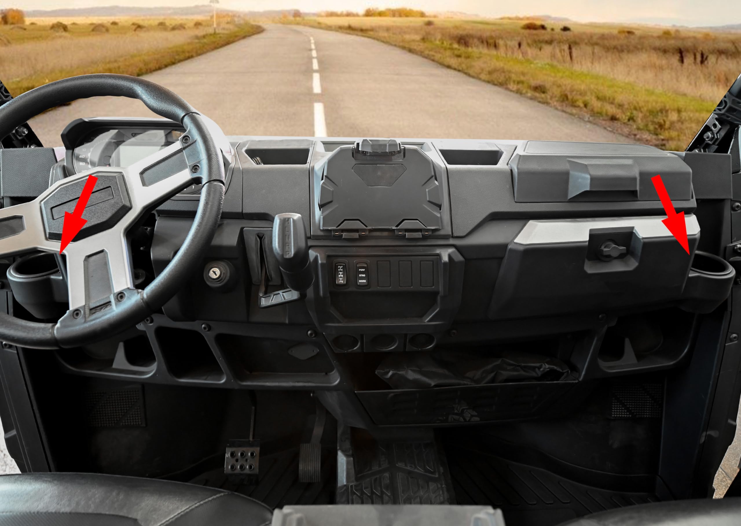 SAUTVS Cup Holder Drink Holder for Polaris Ranger 570 900 1000 Ranger XP 1000 Crew/General 1000/ XP 1000 Accessories(2PCS, Replace #5436836)