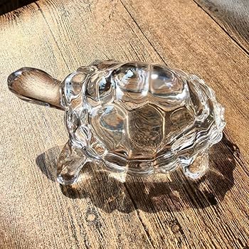 Amazon.co.jp: Happyyami クリスタル 亀 置物 クリア 亀 彫像