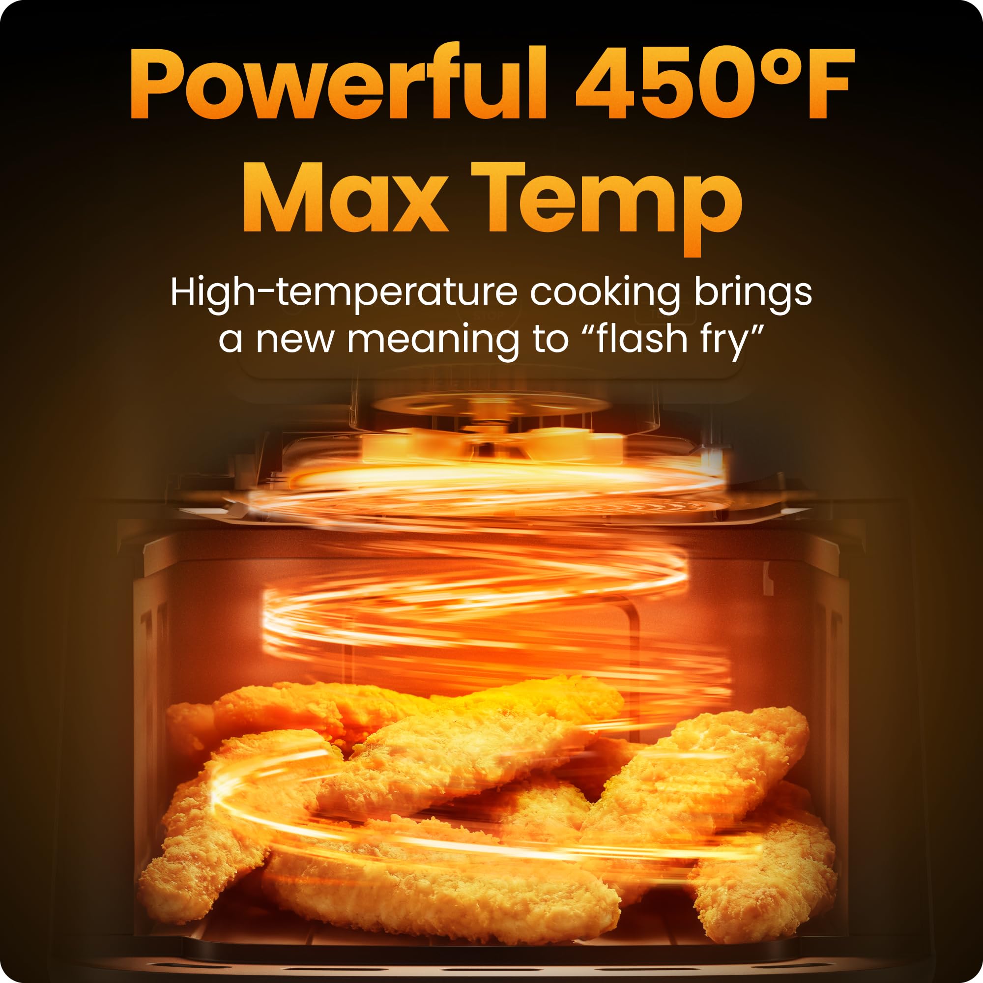 Chefman Air Fryer – 4-in-1 Slim 3.5 QT Airfryer, Air Fry, Bake, Dehydrate, Frozen, 450°F Max Temp for Extra Crispy Results in Minutes, Nonstick Ceramic Coating, Dishwasher-Safe Accessories - Black — view 3