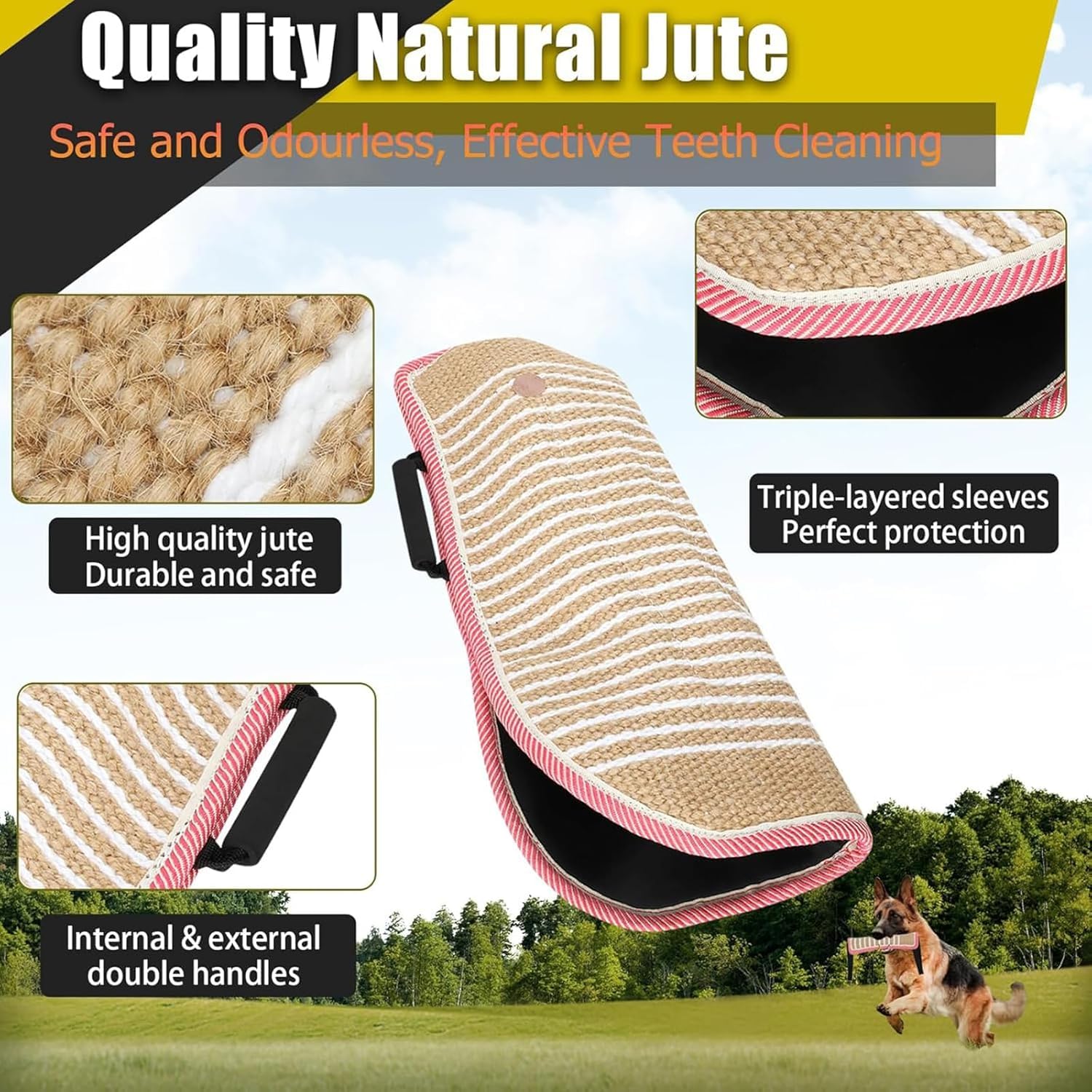 3 W 1 Dog Bite Sleeve Arm Dog Bite Sleeve Set Sprzęt Do Treningu Ugryzień Psa Kij Do Treningu Psa Garnitur Do Gryzienia Psa Holownik Zabawka Dla Psów Poduszka Do Gryzienia Interaktywny Szcz