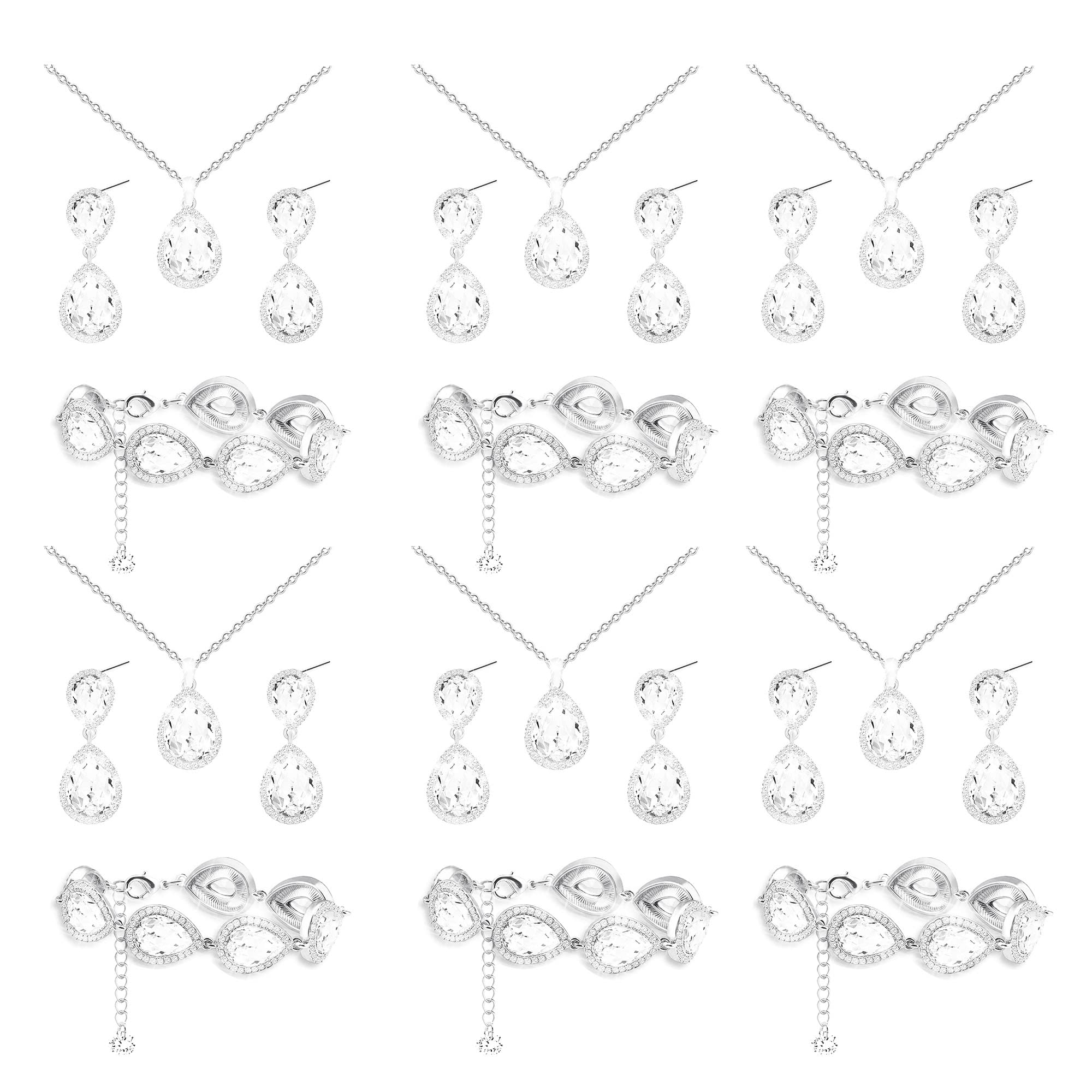 Will You Be My Bridesmaid - Set di gioielli per matrimonio di 4, 6, 8, argento, oro, oro rosa, collana da damigella d'onore, orecchini, set braccialetto - Regali di proposta