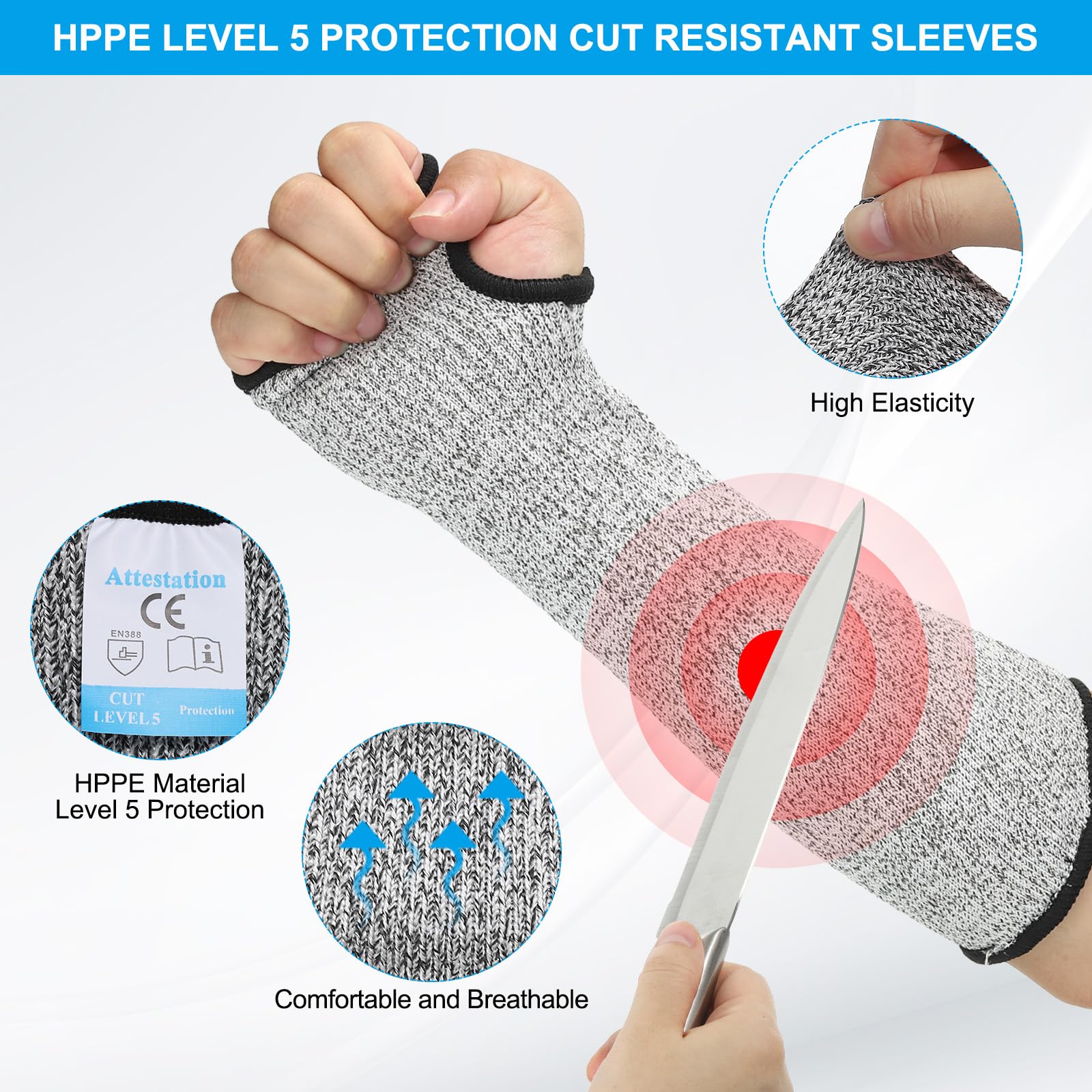 PATIKIL 10 Inch Cut Resistant Sleeve - Image 3