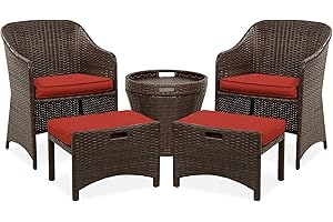 Best Choice 5-Piece Outdoor Wicker Patio Conversation Set