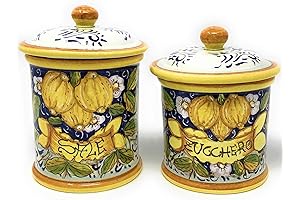 CERAMICHE D'ARTE PARRINI – Italian Ceramic Set Jars Kitchen Canister Containers Food...