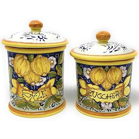 CERAMICHE D'ARTE PARRINI – Italian Ceramic Set Jars Kitchen Canister Containers Food...
