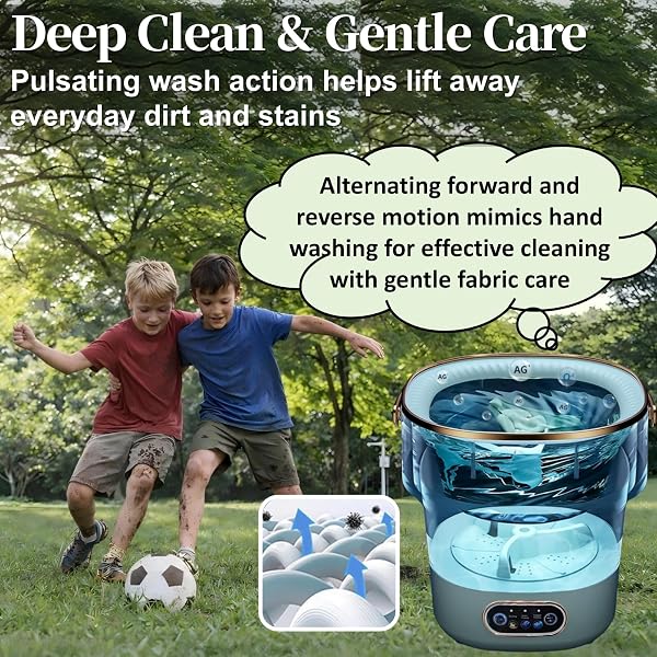 LumenOrbit Portable Washing Machine with Spin Basket, Upgraded 16L Foldable Mini Washeră5-Min Washă»3-Min Spină»1-Year Manufacturer WarrantyăSmall Washing Machine for Travel, Dorms, RVs, Camping (Gray) - 5