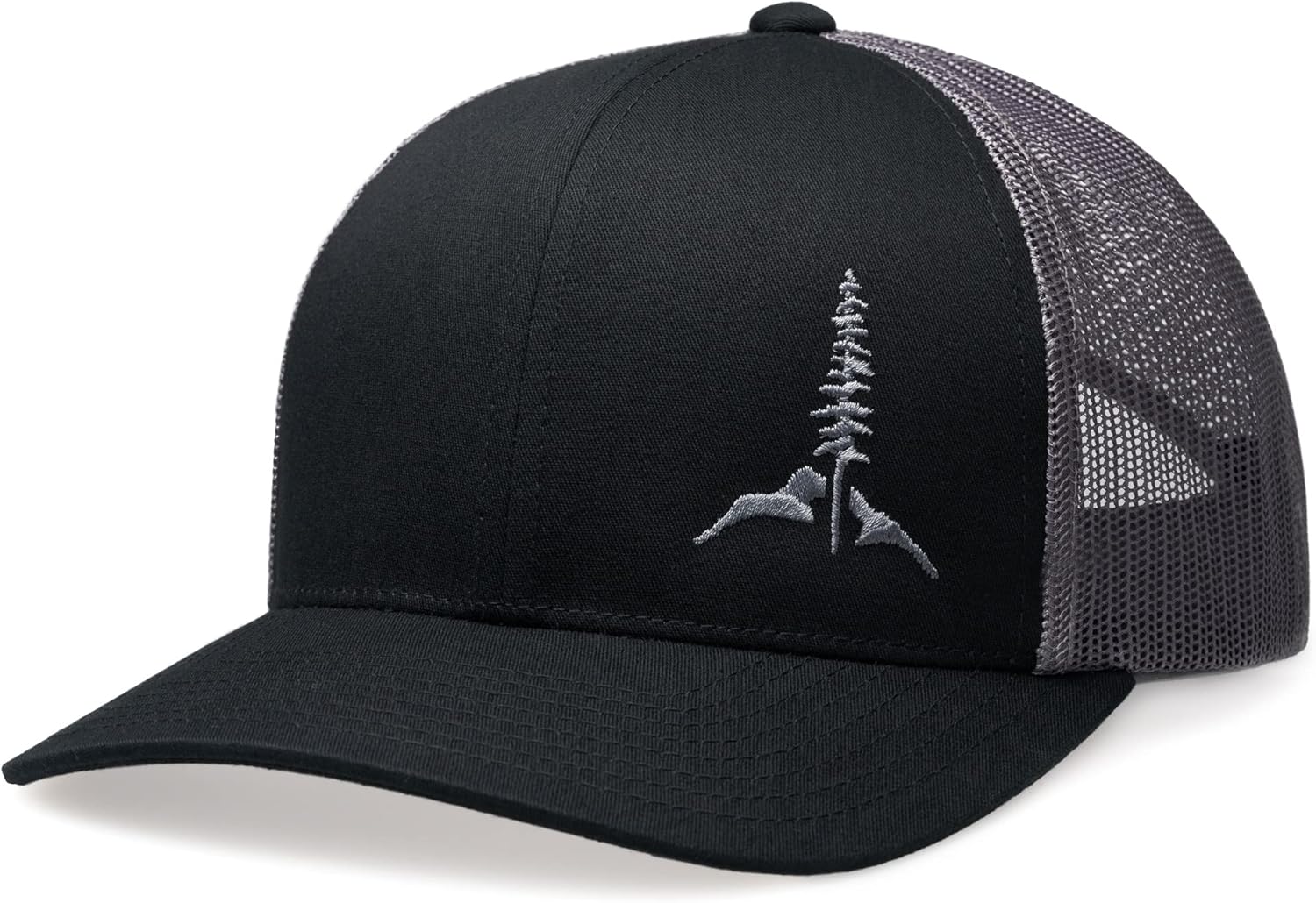 LARIX Trucker Hat - Tamarack Mountain Black, Gray / Gray