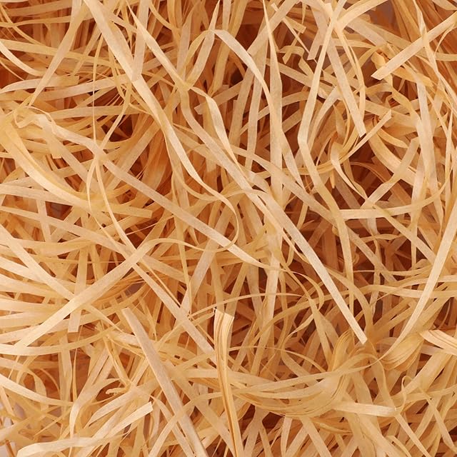 200g Easter Shredded Tissue Paper, Khaki Easter Basket Grass Raffia Gift Filler Paper Shreds for Gift Hamper Filling Boxes Packing Decoration